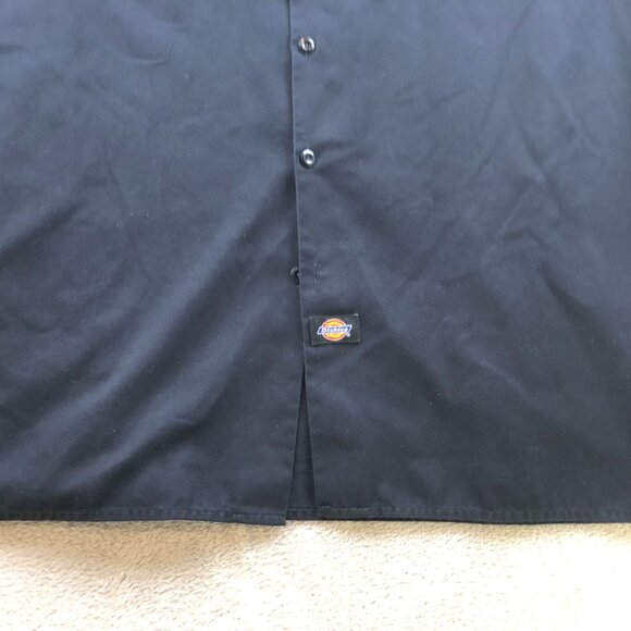 Dickies Mens Work Shirt Size 2XL Long Sleeve Button Up Classic Black Workwear - Picture 9 of 11